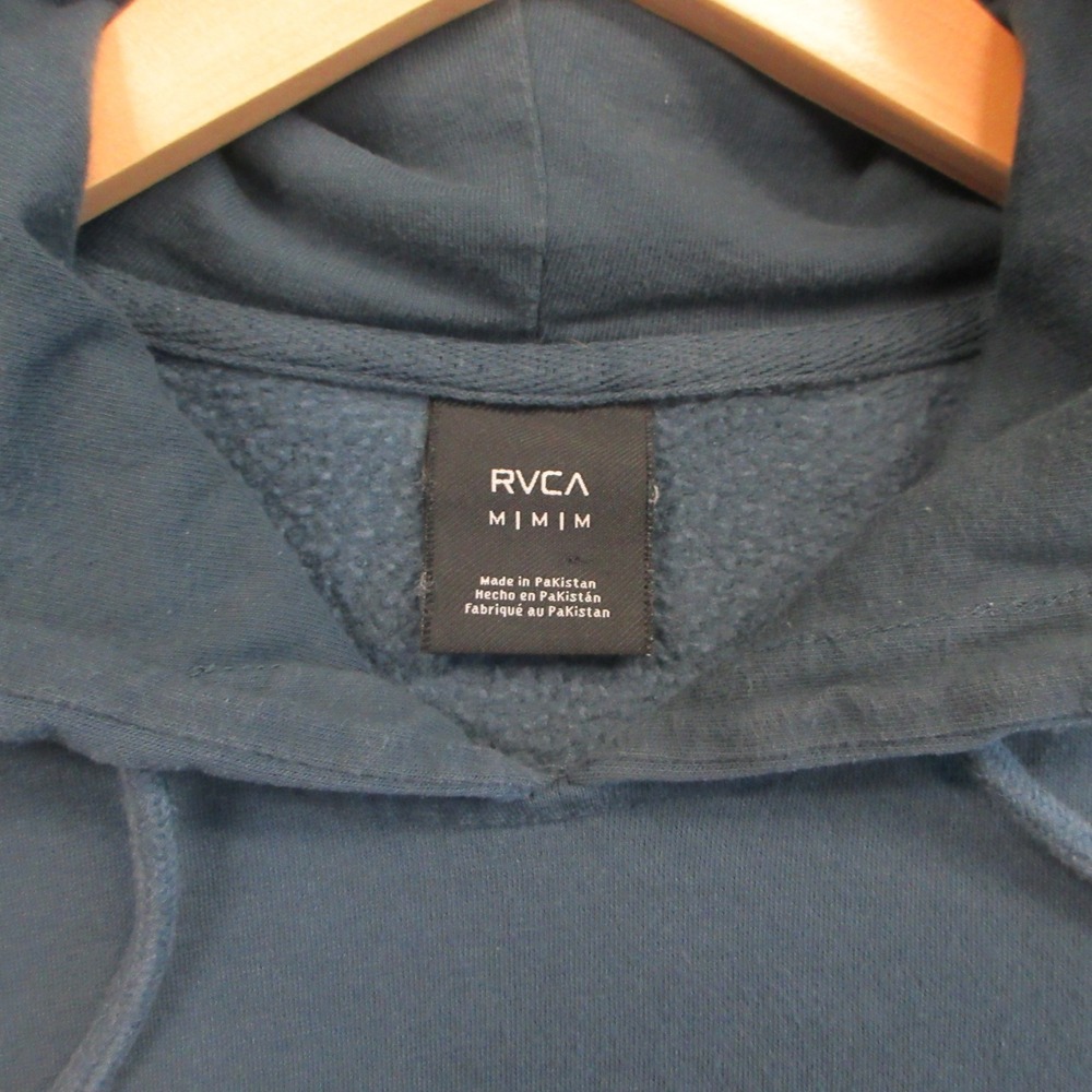 RVCA Hoodie Mens M Blue-Green Balance of Opposites Fleece Pullover Surf Skate - Picture 4 of 8